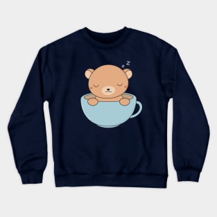 Kawaii Cute Brown Bear Loves Coffee Crewneck Sweatshirt